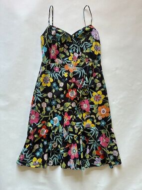 J.Crew X Liberty Pavilion Black Floral Ruffle Dress SZ 6 NWT
